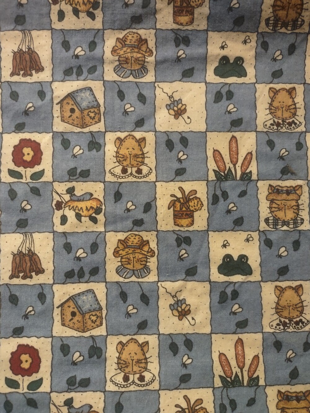 1 Yrd Peace Creek Collection For Fabrics By Spectrix 1996 Cats Flowers Birds